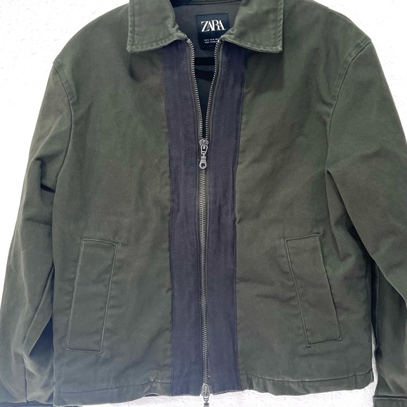 Zara full-zip front closure Green Shirt Jacket with Classic Collar S - Picture 8 of 13